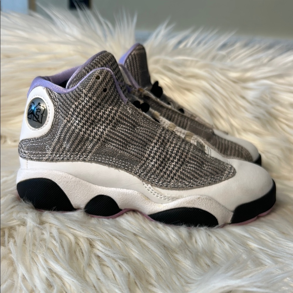 Jordan Kids' Sneakers in Gray and White Houndstooth